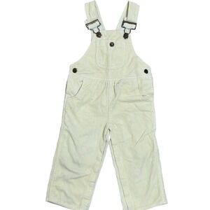 Vintage Happy Kids Yellow Corduroy Overalls Unisex 18 M Snap Inseam Bib Overall